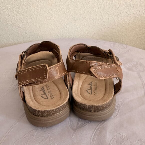 Clarks April Belle Ultimate Comfort Leather Sandals Tan Medium Womens Size 6.5 - Picture 5 of 6